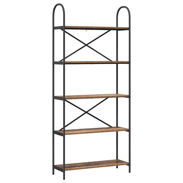 vidaXL Estante de libros Madera vieja 80 x 30 x 183 cm