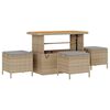 vidaXL Conjunto de sof&aacute; de jard&iacute;n 9 uds. Beige rat&aacute;n sint&eacute;tico