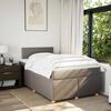 vidaXL Cama box spring con colchón tela gris taupe 120x190 cm