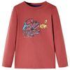 vidaXL Camiseta infantil de manga larga rojo tostado 116