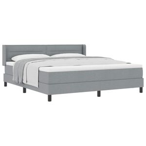 vidaXL Cama tipo Box Spring Gris Claro 200 x 180 cm Poli&eacute;ster