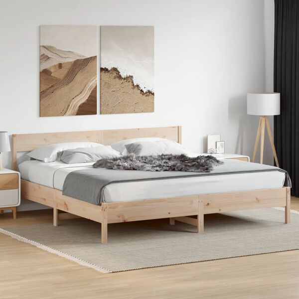 vidaXL Estructura de cama sin colch&oacute;n madera maciza de pino 180x200 cm