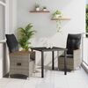 vidaXL Conjunto de Comedor de Jard&iacute;n 3 pcs Gris rat&aacute;n sint&eacute;tico