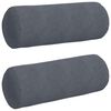 vidaXL Cojines Bolster 2 pcs Gris oscuro Ø 25 x 70 cm Tela de pana