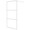 vidaXL Mampara de ducha vidrio ESG transparente blanco 100x195 cm