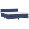 vidaXL Cama box spring con colch&oacute;n tela azul 160x200 cm