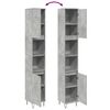vidaXL Armario de ba&ntilde;o madera contrachapada gris hormig&oacute;n 30x30x190 cm
