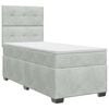 vidaXL Cama box spring con colch&oacute;n Gris Claro 90 x 190 cm Terciopelo