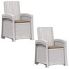 vidaXL Sill&oacute;n de jard&iacute;n reclinable imitaci&oacute;n rat&aacute;n 2 pcs Blanco y Topo