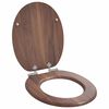 vidaXL Asiento de inodoro de cierre suave Marr&oacute;n 44 x 38 cm
