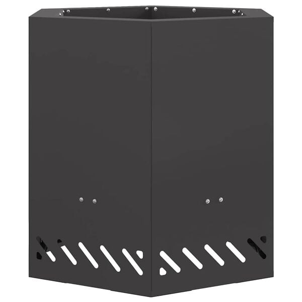 vidaXL Hoguera Sin Humo Negro 48 x 48 x 51 cm Acero