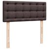 vidaXL Cama box spring con colch&oacute;n tela marr&oacute;n oscuro 120x190 cm