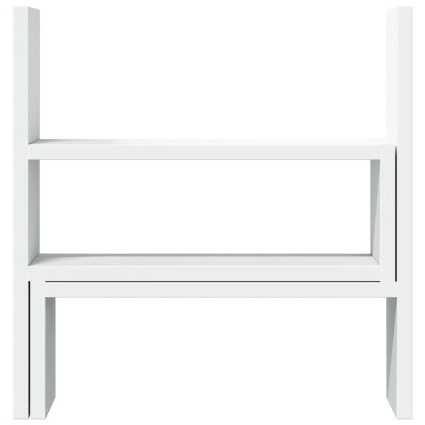 vidaXL Organizador de escritorio ajustable madera blanco 40x17x41 cm