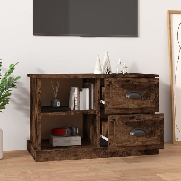 vidaXL Mueble de TV madera contrachapada roble ahumado 73x35,5x47,5 cm