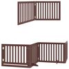 vidaXL Puerta de perros plegable 6 paneles madera &aacute;lamo marr&oacute;n 480 cm