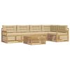 vidaXL Conjunto de sof&aacute;s de exterior con coj&iacute;n 6 pcs y Beige Poli&eacute;ster