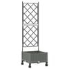 vidaXL Jardinera con enrejado y ruedas Gris Claro 40 x 40 x 131,5 cm