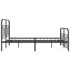 vidaXL Estructura cama sin colchón con estribo metal negro 140x190 cm