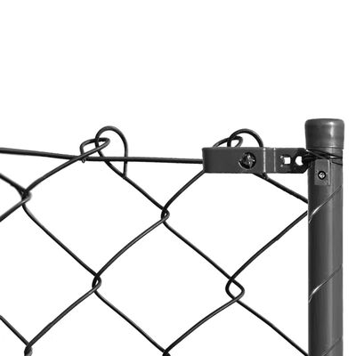 vidaXL Valla de tela metálica con postes y accesorios gris 1x25 m