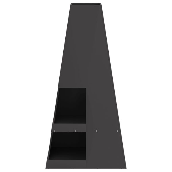 vidaXL Hoguera Negro 50 x 50 x 100 cm Acero