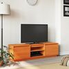 vidaXL Mueble de TV madera maciza de pino marr&oacute;n cera 140x35x40 cm