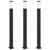 vidaXL Balizas de luz con sensor y tomacorriente, 3 unidades, 110 cm, color negro, IP44