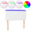 vidaXL Cabecero con LED cuero sint&eacute;tico blanco 100x5x78/88 cm