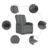 vidaXL Sill&oacute;n el&eacute;ctrico reclinable elevable de tela gris oscuro