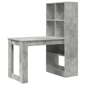 vidaXL Escritorio Gris Concreto Madera de ingenier&iacute;a 122 x 67 x 145 cm