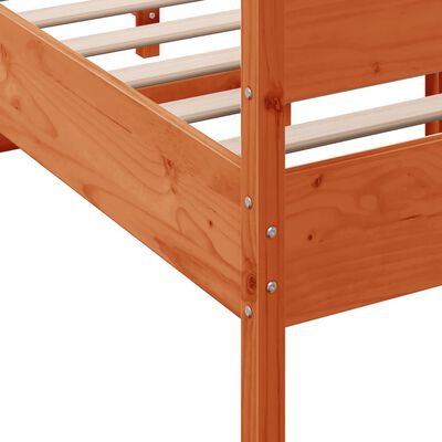 vidaXL Estructura cama con cabecero madera pino marrón cera 120x190 cm