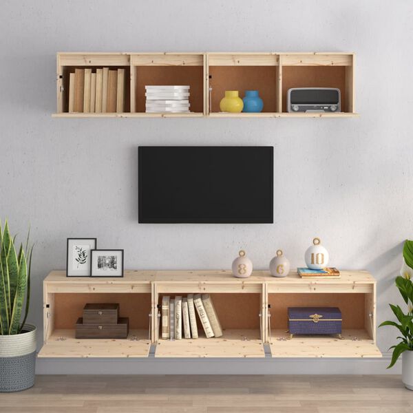 vidaXL Conjunto de muebles de TV 5 piezas madera maciza de pino