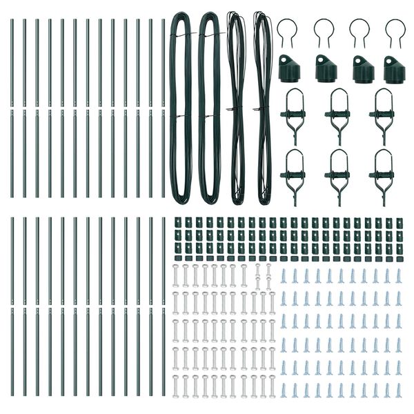 vidaXL Poste de Valla 26 pcs Verde 3,2 x 3,2 x 190 cm