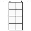 vidaXL Puerta corredera set herrajes negra 102,5x205 cm ESG vidrio