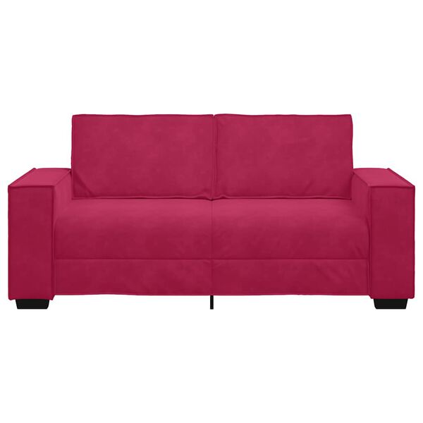 vidaXL Sof&aacute; de 2 plazas de terciopelo rojo tinto 140 cm