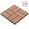 vidaXL Tile de Decking 11 pcs Marr&oacute;n 30 x 30 cm WPC