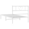 vidaXL Estructura cama sin colchón con cabecero metal blanco 90x190 cm