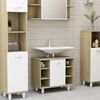 vidaXL Set de muebles de ba&ntilde;o 3 pzas madera contrachapada blanco roble