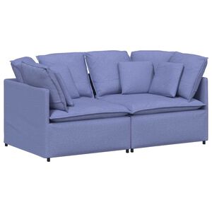 vidaXL Sof&aacute; modular con cojines de tela color azul vaquero