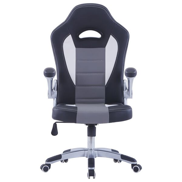 vidaXL Silla de gaming de cuero sint&eacute;tico negro