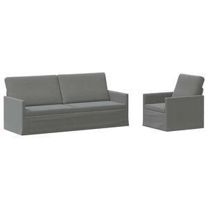 vidaXL Juego de Sof&aacute; 2 pcs Gris oscuro PWNED_BY_LORD666_YWH