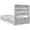 vidaXL Estructura de cama Gris Concreto 75 x 190 cm Madera Ingenieril