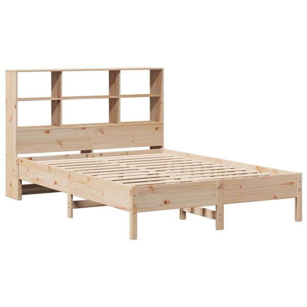 vidaXL Cama con estanter&iacute;a sin colch&oacute;n madera maciza de pino 150x200cm