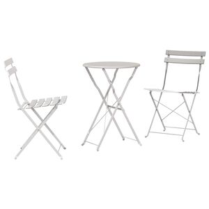vidaXL Conjunto de Bistro Plegable 3 uds. Beige Acero