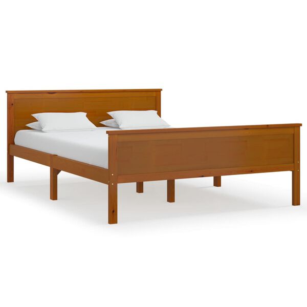 vidaXL Estructura cama sin colchón madera pino marrón miel 120x200 cm