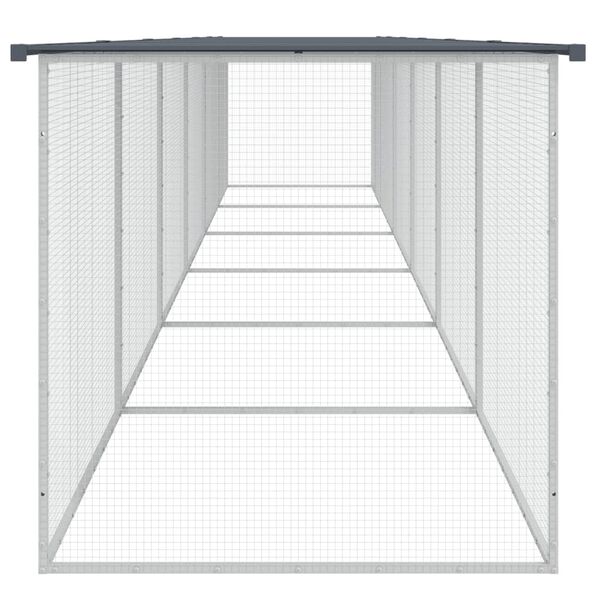 vidaXL Gallinero con techo acero galvanizado antracita 603x98x90 cm