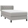 vidaXL Cama box spring con colch&oacute;n tela gris claro 80x200 cm