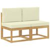 vidaXL 2 uds. Sof&aacute; intermedio de exterior Madera de Acacia S&oacute;lida