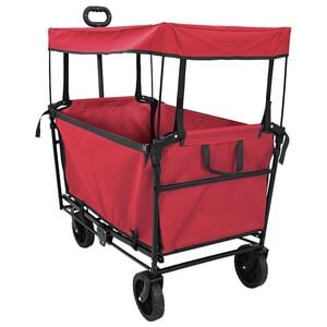 vidaXL Carro de Mano Plegable Rojo 105 x 56.5 x 116 cm Tela Oxford