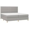 vidaXL Cama box spring con colch&oacute;n tela gris claro 200x200 cm