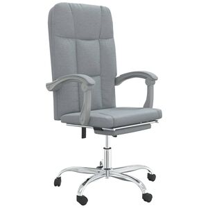 vidaXL Silla de oficina reclinable de tela gris claro